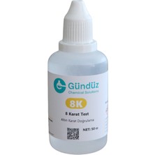 Gündüz Kimya 8 Karat Altın Ayar Suyu | Altın Ayar Testi | 50 ml | Yerli Üretim