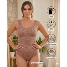 BBS Kadın Pembe Toparlayıcı Body Korse - Alttan Geçirmeli Ayarlanabilir Kopçalı Şekillendirici Body