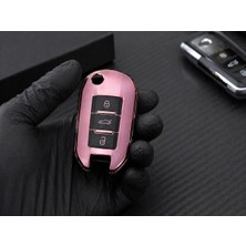 Gma Keys Peugeot 301 308 208 508 2008 3008 Citroen C3 C4 Opel Nano Anahtar Kılıfı Fosforlu Pembe Siyah Renk