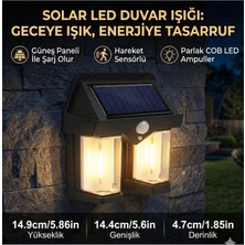 Renas Store Rustik Ampul Ikili Solar Duvar Aplik Güneş Enerjili Hareket Sensörlü