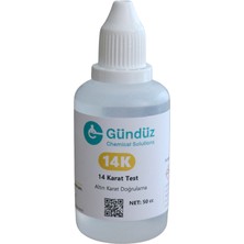 Gündüz Kimya 14 Karat Altın Ayar Suyu | Altın Ayar Testi | 50 ml | Yerli Üretim