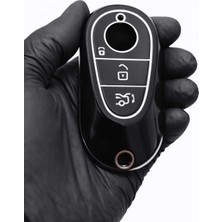 Gma Keys Lüx Mercedes C S Sınıf W206 W223 S350 C260 C300 Nano Anahtar Kılıfı Siyah Gümüş Renk