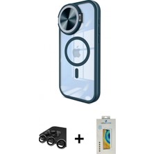 Marsilyan™- iPhone 15 Pro Kılıf Kıvılcım Modern Koleksiyonu - Siyah Polymer Nano Ekran Koruyucu + Raze Metal Kamera Lens - Tmgı