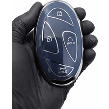 Gma Keys Hyundai Yeni Tucson Ioniq Kona 5 Buton Nano Anahtar Kılıfı Mavi Gümüş Renk