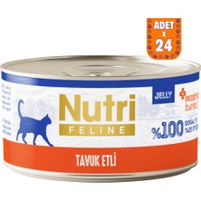 Nutri Feline Tavuk Etli Tahılsız Yetişkin Kedi Konservesi Jelly 24X70 gr