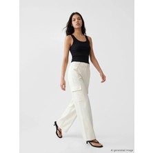LC Waikiki Lcw Vision Beyaz Regular Fit Kadın Kargo Pantolon