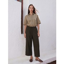 LC Waikiki Lcwaıkıkı Classic Kahverengi Beli Lastikli Kadın Pantolon