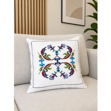 Anka Select El Işçiliği Nakışlı Kırlent Kılıfı | Otantik Desenli Dekoratif Yastık | Boho & Modern Ev Dekor Içyastıgı Dahil