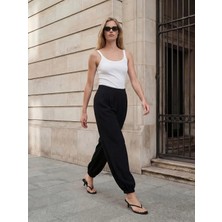 LC Waikiki Lcw Vision Siyah Beli Lastikli Havuç Kesim Kadın Pantolon