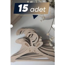 Kayasan Kids Tiny Wonders Çocuk Odası 15 Adet Askı ve Düzenleyici - Krem Renk Mdf Çocuk Askısı 15 Adet Sevimli Askılık Bebek Askılığı