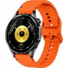 MMP Shop Huawei Watch Gt3 / Gt4 / Gt4 Pro / Gt5 / Gt5 Pro / Gt6 / Gt6 Pro 46MM Uyumlu Dalgalı Tokalı Silikon Spor Kordon