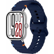 MMP Shop Xiaomi Redmi Watch 4 / 5 / 6 Uyumlu Dalgalı Tokalı Silikon Spor Kordon