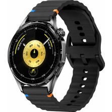 MMP Shop Huawei Watch Gt3 / Gt4 / Gt4 Pro / Gt5 / Gt5 Pro / Gt6 / Gt6 Pro / GT7 / GT7 Pro 46MM Uyumlu Dalgalı Tokalı Silikon Spor Kordon