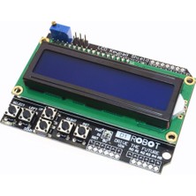 Rigor Universe Arduino Uno R3 Mega 2560 Uyumlu 1602 LCD Keypad Shield 16X2 Mavi Ekran 5 Butonlu Modul