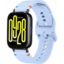 MMP Shop Xiaomi Redmi Watch 5 Acitve / Watch 5 Lite Uyumlu Dalgalı Tokalı Silikon Spor Kordon