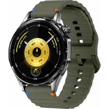MMP Shop Huawei Watch Gt3 / Gt4 / Gt4 Pro / Gt5 / Gt5 Pro / Gt6 / Gt6 Pro 46MM Uyumlu Dalgalı Tokalı Silikon Spor Kordon