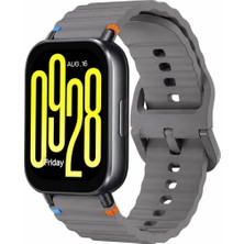 MMP Shop Xiaomi Redmi Watch 5 Acitve / Watch 5 Lite Uyumlu Dalgalı Tokalı Silikon Spor Kordon