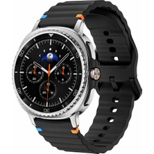 MMP Shop Samsung Galaxy Watch 8 40MM / 44MM / 46MM Classic Uyumlu Dalgalı Tokalı Silikon Spor Kordon