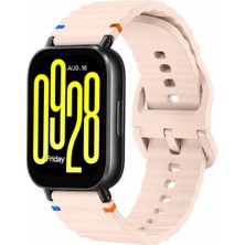 MMP Shop Xiaomi Redmi Watch 5 Acitve / Watch 5 Lite Uyumlu Dalgalı Tokalı Silikon Spor Kordon