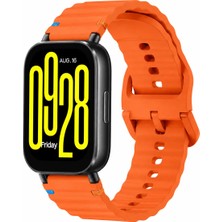 MMP Shop Xiaomi Redmi Watch 5 Acitve / Watch 5 Lite Uyumlu Dalgalı Tokalı Silikon Spor Kordon