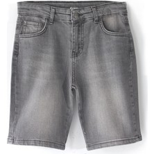 DobaKids Urban-Denim Flex Erkek Çocuk Kot Kapri Boru Paça Denim Ayarlanabilir Bel Eskitme Detaylı Mavi