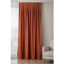 Nareen Home Turuncu Fon Perde 100X250 Pilesiz