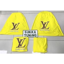 Şimika Lv Sarı Otomobil Servis Kılıfı Ön ve Arka 4parça Takım 1.kalite Likrali Penye Yıkanabilir Her Araca Uyumlu