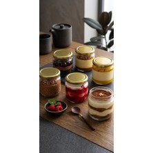 Evorra Living | 6'lı Premium Gold Kapaklı Magnolia ve Sunum Kavanoz Seti (300 Cc)