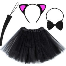 Renas Store Kulak Taç Etek Kuyruk Papyon 4 Lü Set Çocuk Pembe