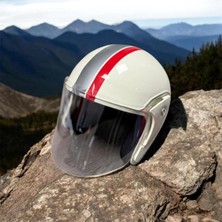 Yarım Model Kask - Açık Kask,motosiklet Kaskı Beyaz