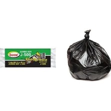 Zenvia J-500 Jumbo Boy Çöp Torbası 80 x 110 cm 10 Lu Rulo x 1 Paket = 10 Adet (Siyah)