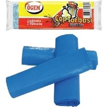 Zenvia Büyük Boy Çöp Torbası 65 x 80 cm 10 Lu Rulo x 1 Paket = 10 Adet (Mavi)