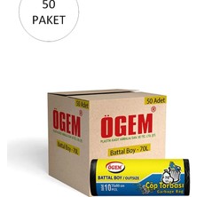 Zenvia Battal Boy Çöp Torbası 75 x 90 cm 10 Lu Rulo x 50 Paket = 500 Adet (Siyah)