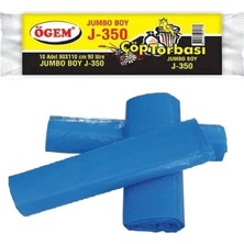 Zenvia J-350 Jumbo Boy Çöp Torbası 80 x 110 cm 10 Lu Rulo x 1 Paket = 10 Adet (Mavi)