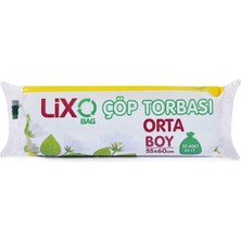 Zenvia Orta Boy Çöp Torbası 55 x 60 cm 20 Li Rulo x 1 Paket = 20 Adet (Mavi)