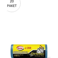 Zenvia J-350 Jumbo Boy Çöp Torbası 80 x 110 cm 10 Lu Rulo x 20 Paket = 200 Adet (Mavi)