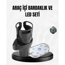 Zenvia Araç Içi Düzen ve Ambiyans Seti Çift Bardak Tutucu + LED Işık