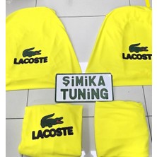 Şimika Lacoste Sarı Otomobil Servis Kılıfı Ön ve Arka 4parça Takım 1.kalite Likrali Penye Yıkanabilir Her Araca Uyumlu