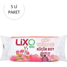 Zenvia Küçük Boy Çöp Torbası 40 x 50 cm 30 Lu Rulo x 5 Paket = 150 Adet (Şeffaf)