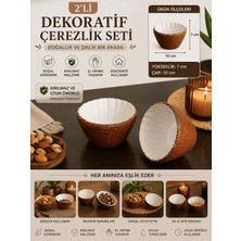 Art By Aslı 2’li Dekoratif Çerezlik Seti Terracotta & Vanilya Renk – El Yapımı Kırılmaz Sunum Kasesi 10 cm