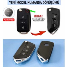 Gma Keys Volkswagen Uds Golf Jetta Passat Polo Çevirici Dönüşüm Kumanda Kabı 3 Buton Pil Hediyeli