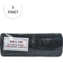 Zenvia Hantal Boy Çöp Torbası 100 x 150 cm 10 Lu Rulo x 5 Paket = 50 Adet (Siyah)