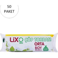 Zenvia Orta Boy Çöp Torbası 55 x 60 cm 20 Li Rulo x 50 Paket = 1.000 Adet (Mavi)
