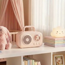 Zenvia Sevimli Tasarımlı Taşınabilir Radyolu Bluetooth Hoparlör Pembe