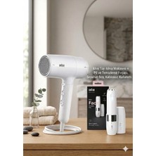 Braun BRHD210E Hd2.1 Saç Kurutma Makinesi, 1 Başlıklı, 2100W  Braun FS1000 Mini Tüy Alma Makinesi + Pil ve Temizleme Fırçası, Seyahat Boy, Kablosuz