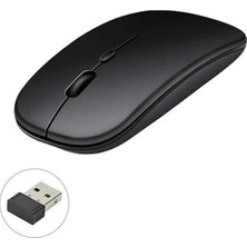 Uravas Store Kablosuz Mouse Fare Şarjlı Bluetooth Wireless Çift Modlu Sessiz
