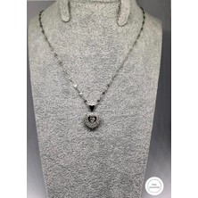 Kalp Model Silver Çelik Kolye