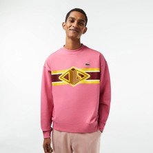 Lacoste Erkek Yuvarlak Yaka Bol Kesim Baskılı Sweatshirt