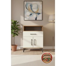 Silva Komodin 2 Raflı 1 Çekmeceli 2 Kapaklı Çam-Aytaşı 60X30X80CM
