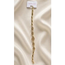 My Takı Store Çelik Vip 14K Gold Renkli Zirkon Taşlı Bileklik
